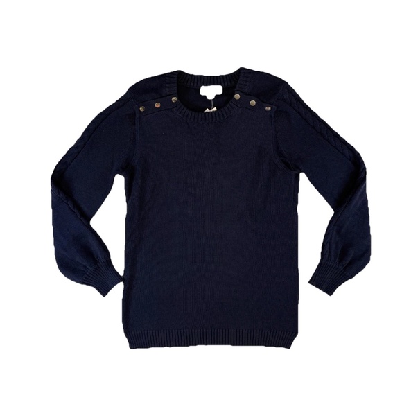 Seraphine Women Size S Bell Sleeve Detail Nursing Top Sweater Navy Blue NWT$95 - Picture 2 of 16